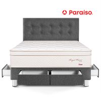 Dormitorio Royal Prince Firme con Cajones 2 Plazas Gris