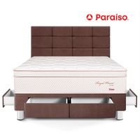 Dormitorio Royal Prince Firme con Cajones con Blocks 2 Plazas Chocolate