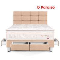 Dormitorio Royal Prince Firme con Cajones con Blocks 2 Plazas Champagne
