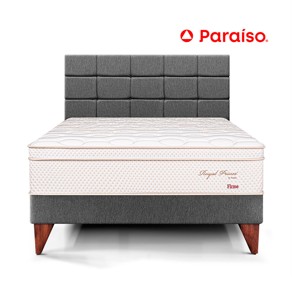 Dormitorio Europeo Royal Prince Firme con Blocks Queen Gris