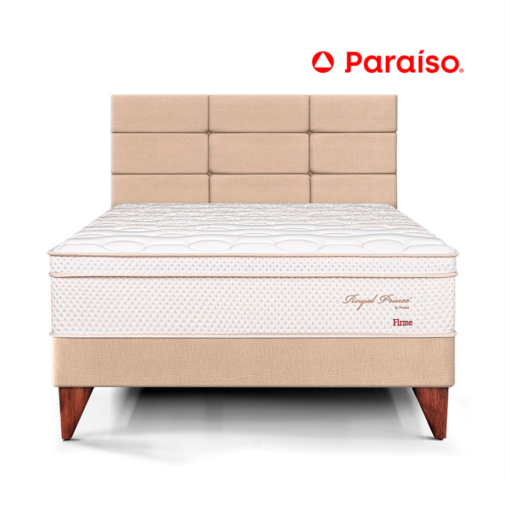 Dormitorio Europeo Royal Prince Firme con Blocks 1.5 Plazas Champagne