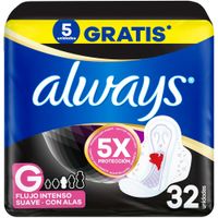 Toallas Higiénicas Always Nocturna Suave G 32un
