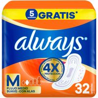 Toallas Higiénicas Always Maxi Protección Suave 32un