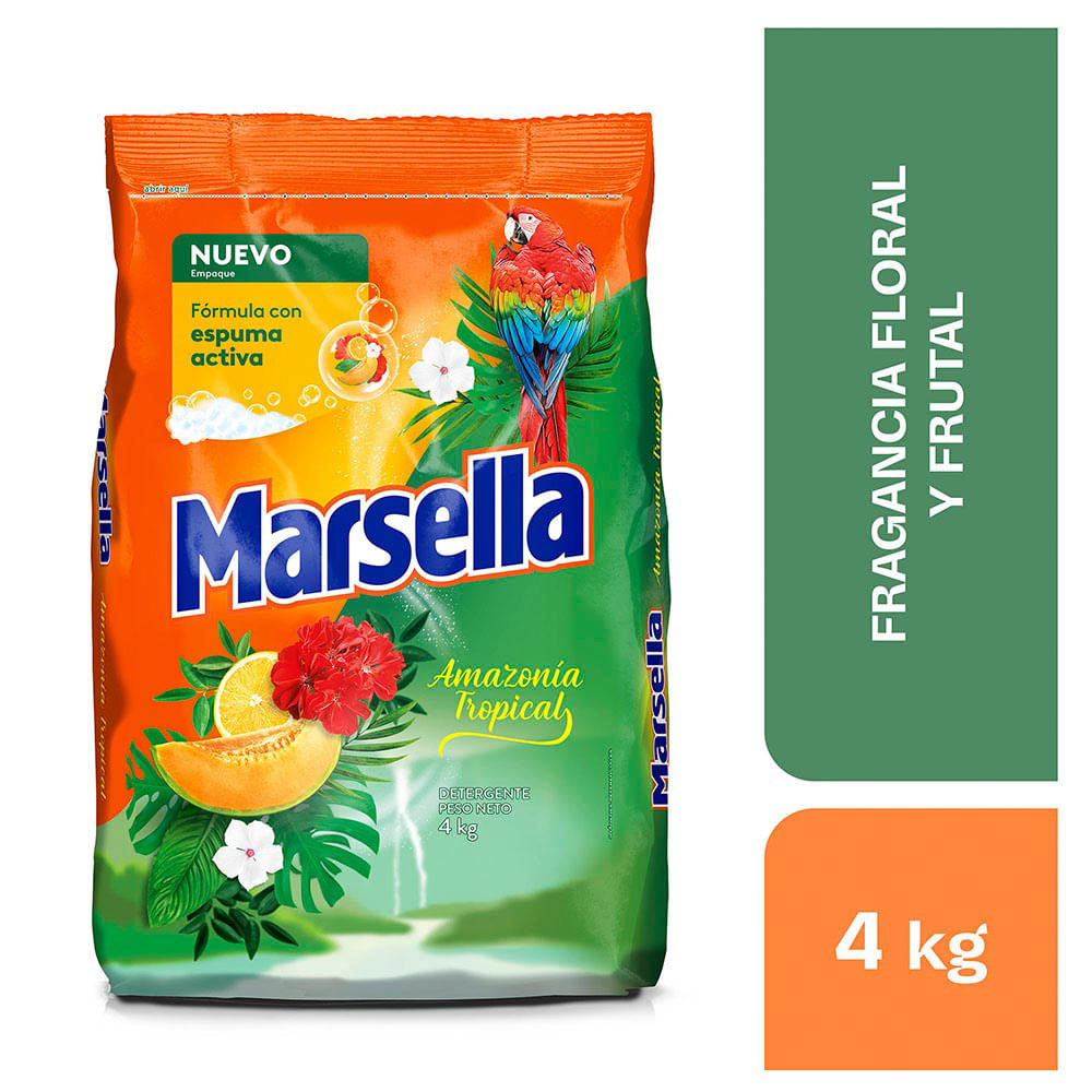 Detergente en Polvo Marsella Amazonía Tropical 4kg