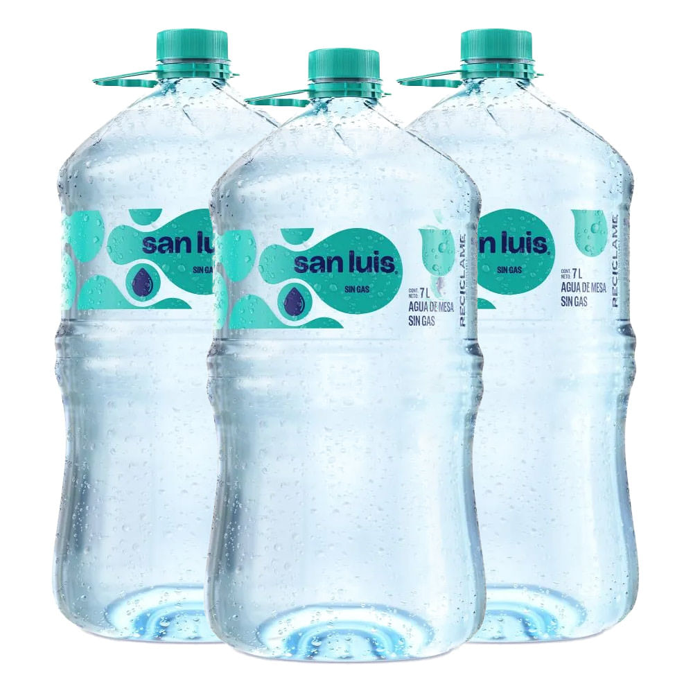 Tripack Agua de Mesa Sin Gas San Luis Bidón 7L