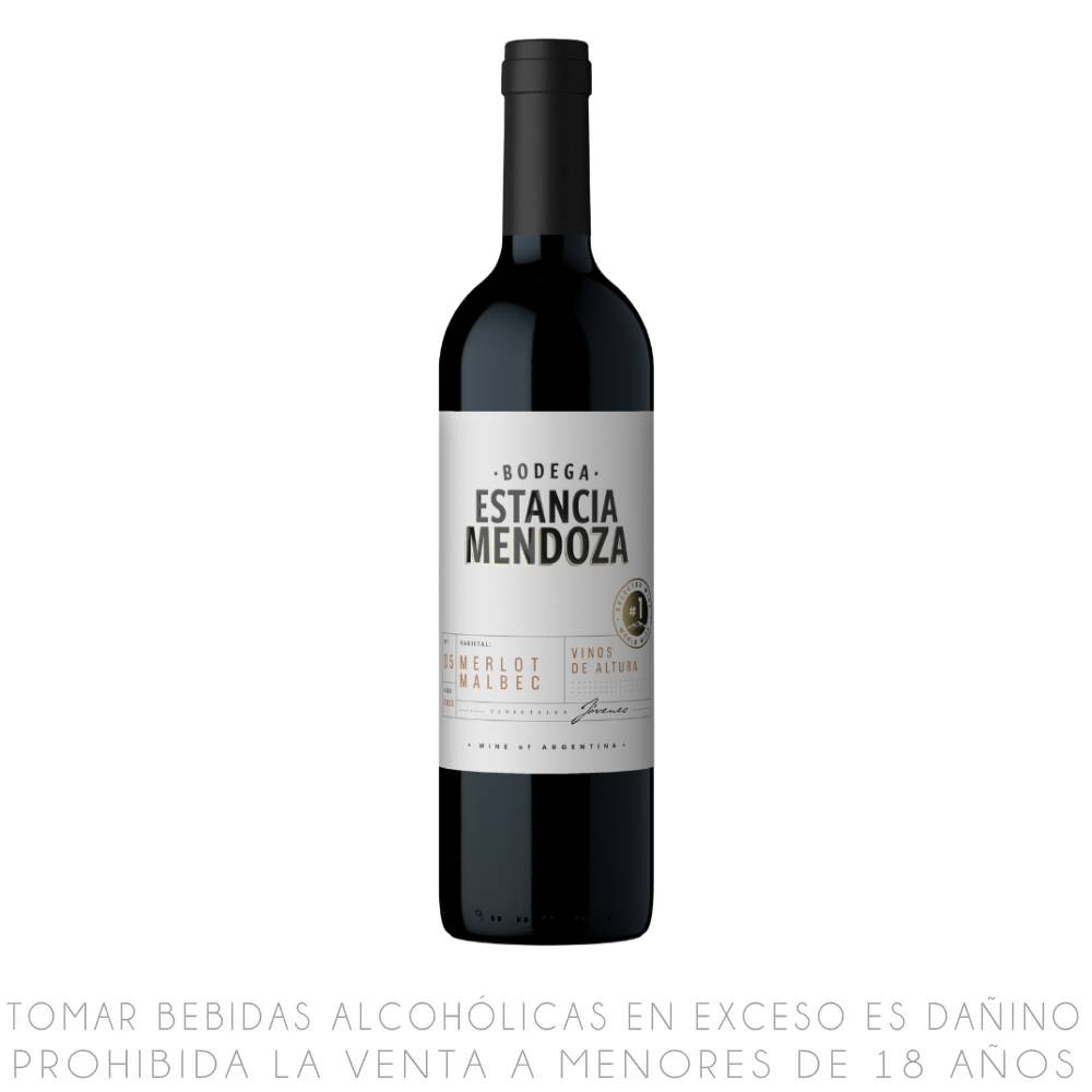 Vino Tinto Merlot Malbec Estancia Mendoza Botella 750ml