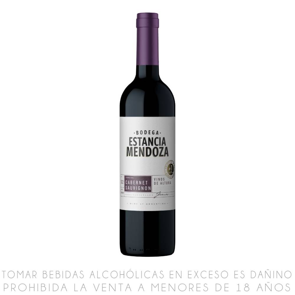 Vino Tinto Cabernet Sauvignon Estancia Mendoza Varietal Botella 750ml