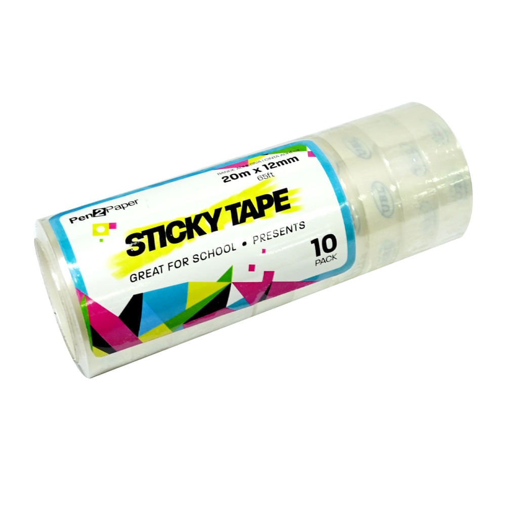 Sticky Tape Roll 2m 10 Pack