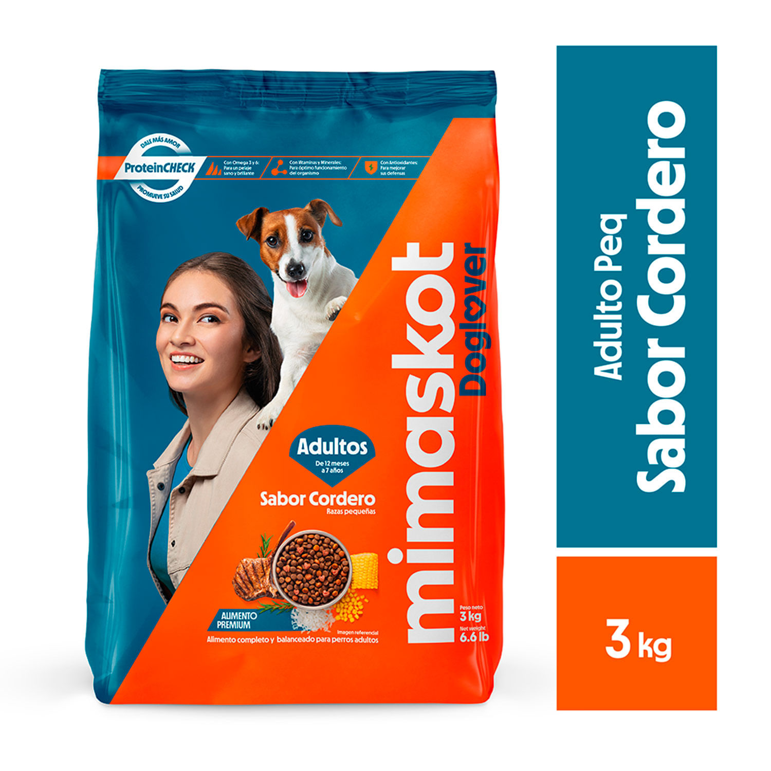 Alimento Seco Mimaskot Adultos Cordero Razas Pequeñas 3Kg