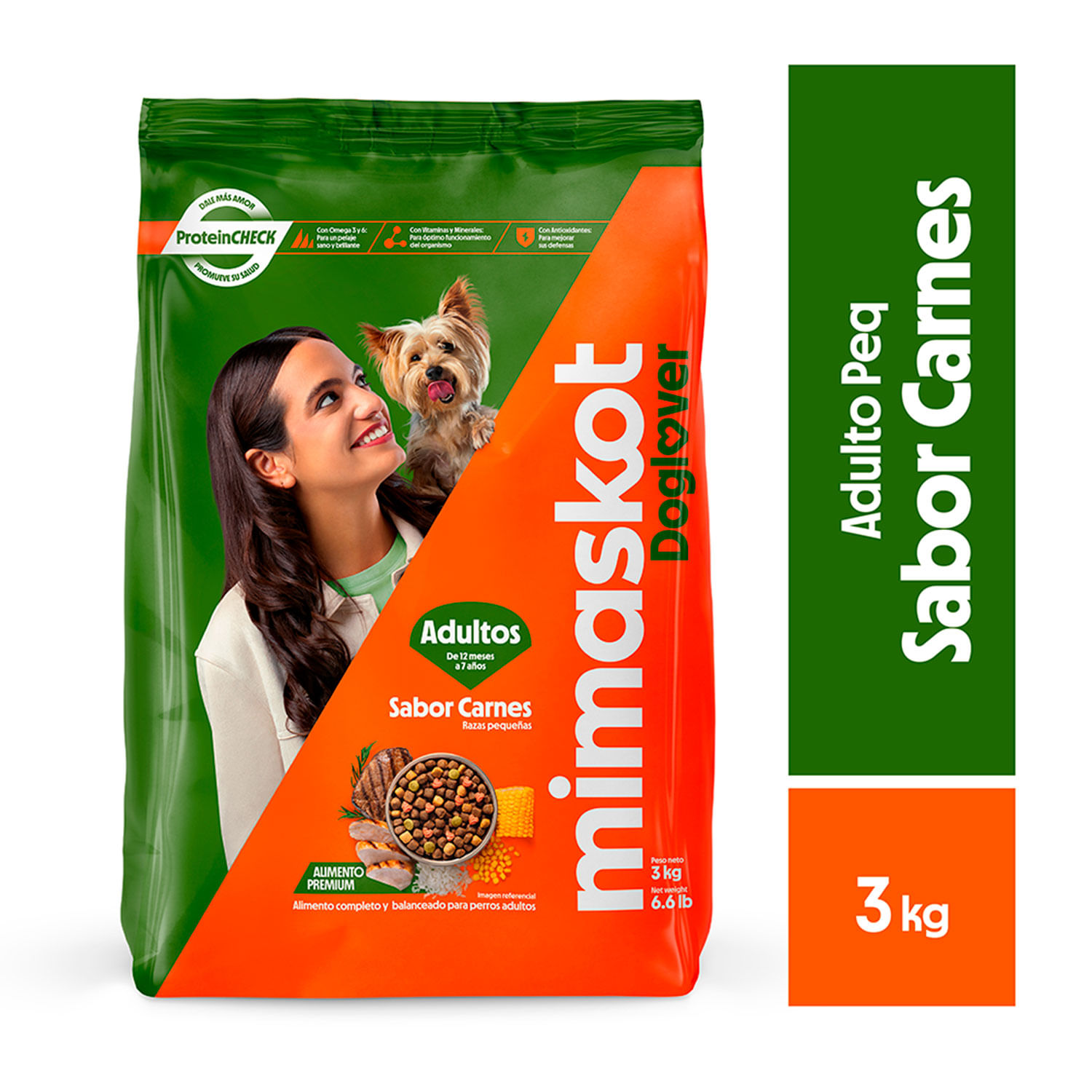 Alimento Seco Mimaskot Adultos Carne Razas Pequeñas 3Kg