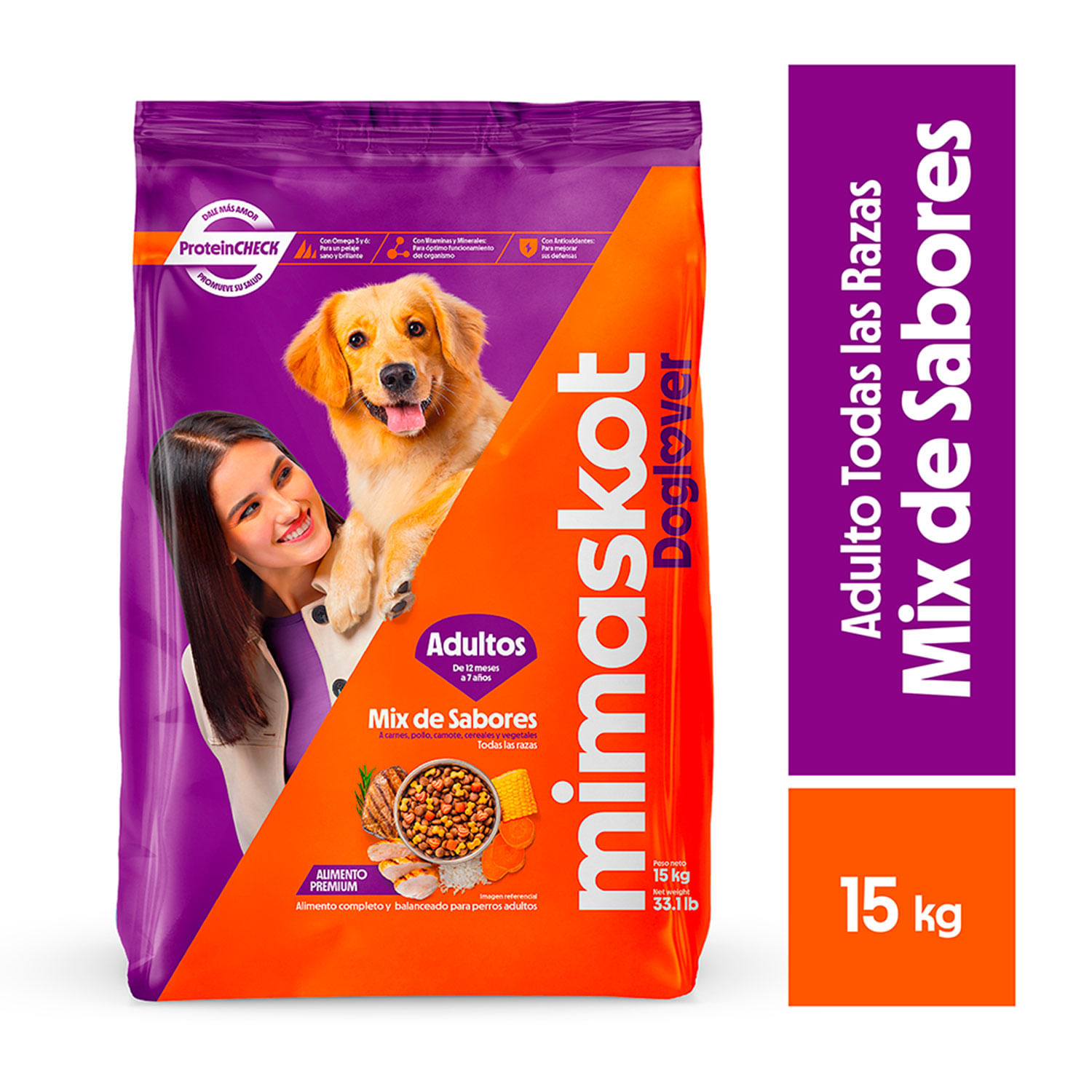 Alimento Seco Mimaskot Mix de Sabores 15Kg