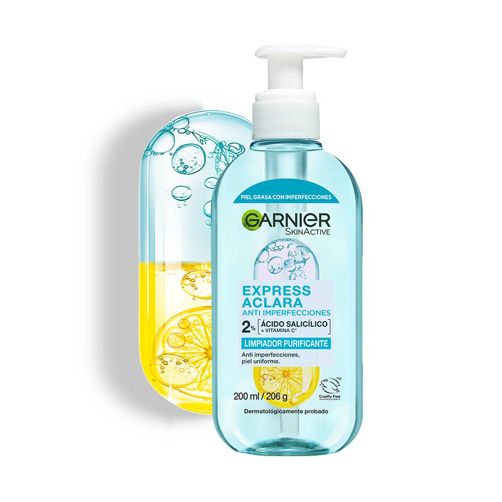 Limpiador Facial Purificante Garnier SkinActive Express Aclara Anti-Imperfecciones 200ml