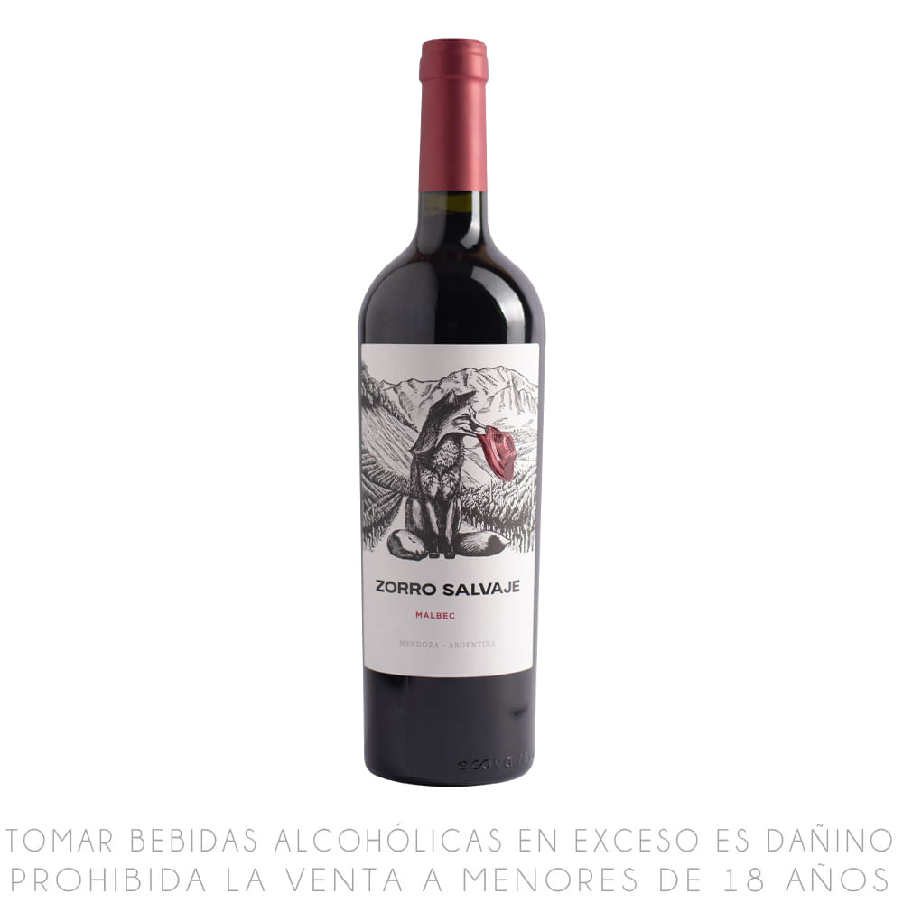 Vino Tinto Malbec Zorro Salvaje de Uco Huentala Wines Botella 750ml