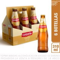 Sixpack Cerveza Cusqueña Dorada Botella 310ml
