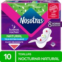 Toallas Higiénicas Nosotras Buenas Noches Tipo Algodón 10un
