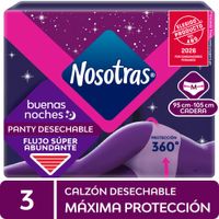 Calzón Desechable Nosotras Buenas Noches Talla M 3un