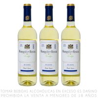 Tripack Vino Blanco Verdejo Herederos del Marqués de Riscal Botella 750ml