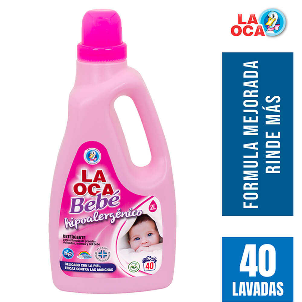 Detergente Líquido La Oca Bebé Hipoalergénico 2L