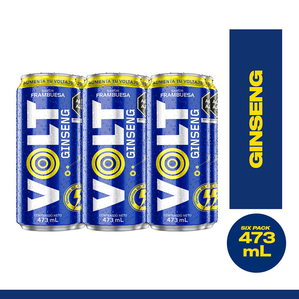 Sixpack Bebida Energizante Volt Ginseng Lata 473ml