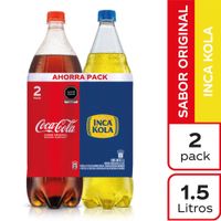 Pack Gaseosa 1.5L: Coca Cola + Inca Kola