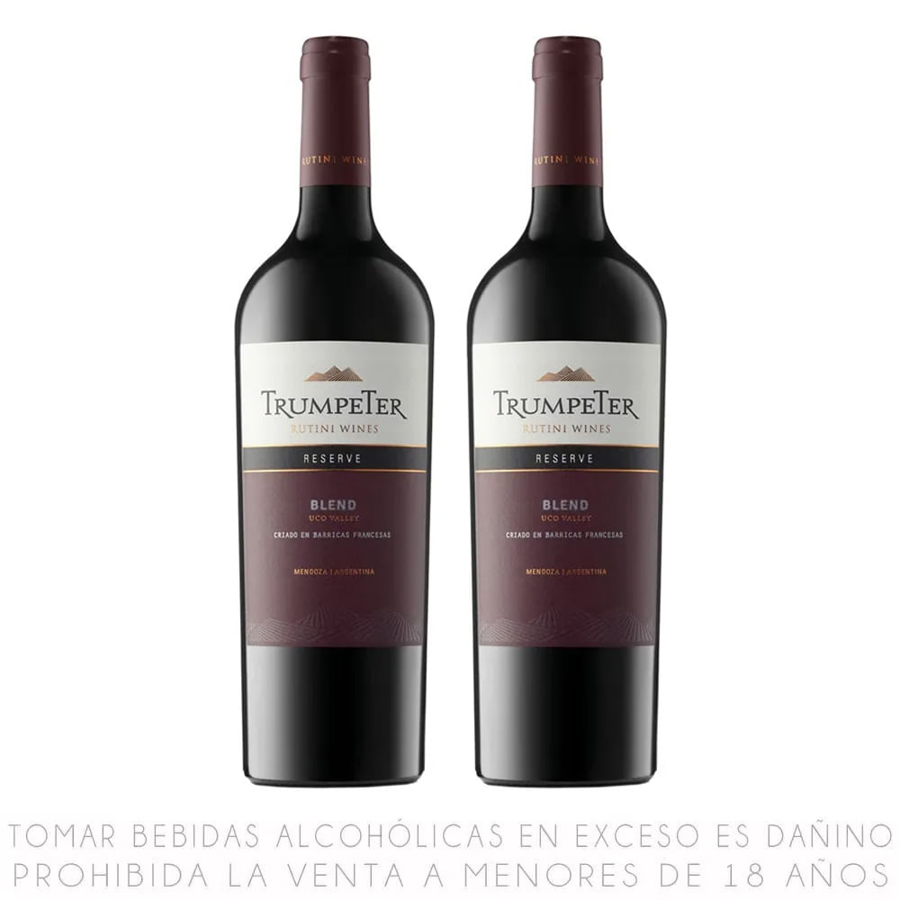 Twopack Vino Tinto Blend Trumpeter Reserva Botella 750ml