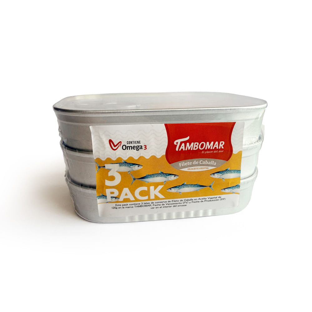 Tripack Filete de Caballa en Aceite Vegetal Tambomar 120g