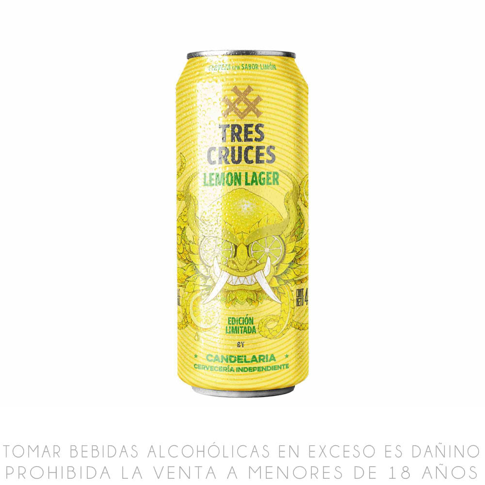 Cerveza Tres Cruces Lemon Lager Candelaria Lata 473ml