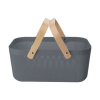 Canasto Krea Plastica Asa Bambú 40x21x18cm Marengo