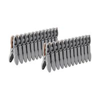 Pack 24 Clips Ropa Krea Plastico Gris Medio
