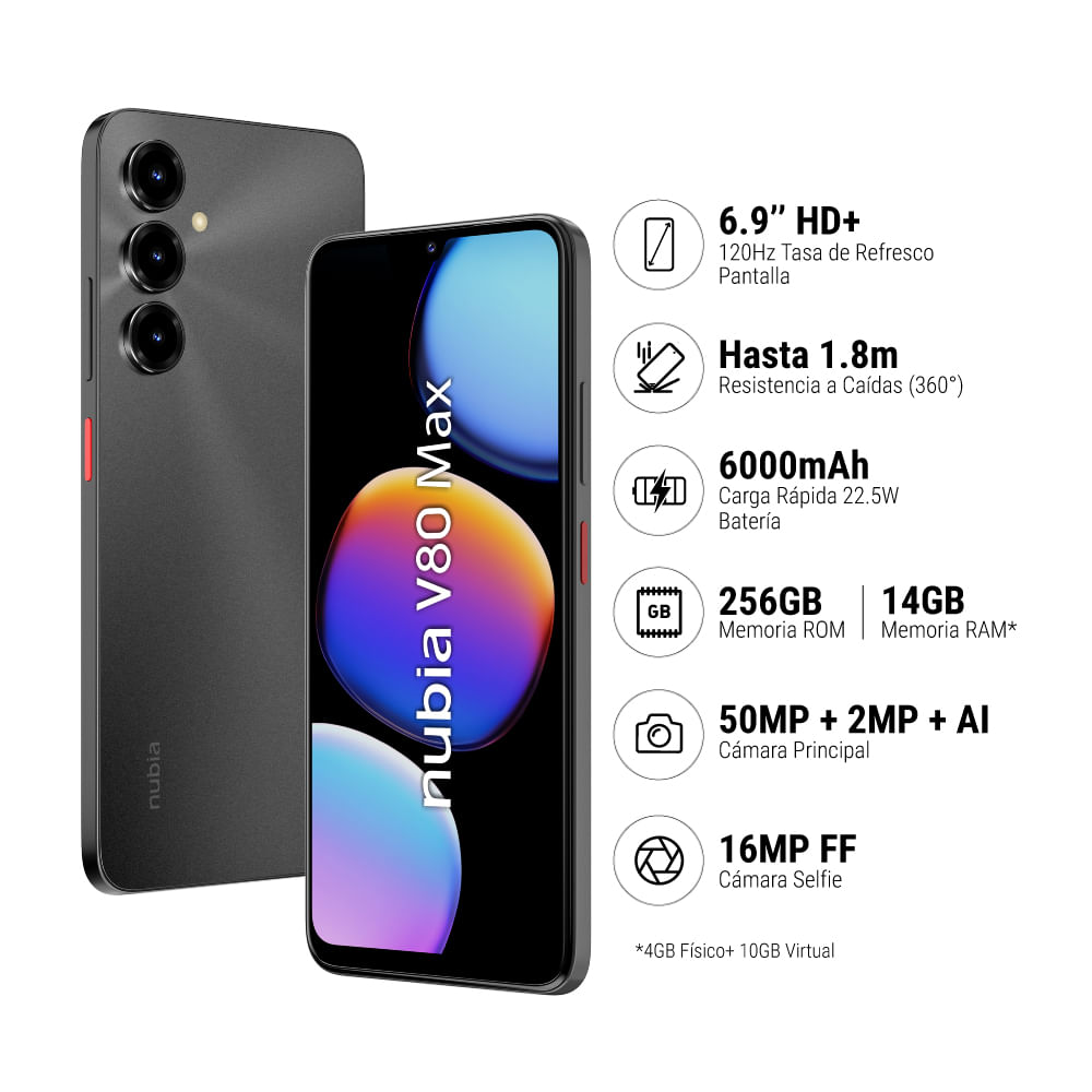 Smartphone Zte Nubia V80 Max 4+256GB Space Black