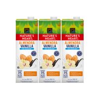 Tripack Bebida de Almendra Vainilla Nature's Heart Sin Azúcar 946ml
