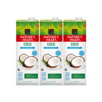 Tripack Bebida de Coco Nature's Heart Sin Azúcar Caja 946ml