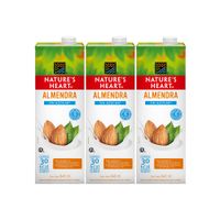 Tripack Bebida de Almendra Nature's Heart Sin Azúcar Caja 946ml