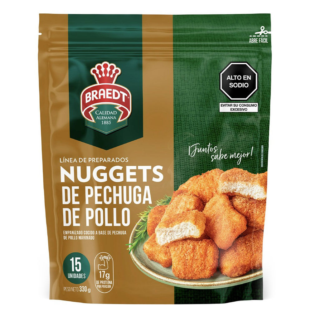 Nuggets de Pechuga de Pollo Braedt 330g