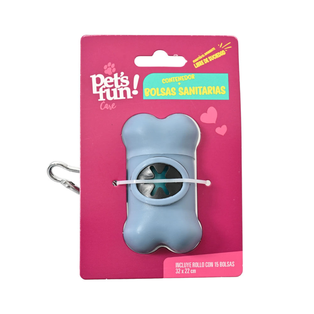Dispensador Pet's Fun + Bolsas Sanitarias Azul