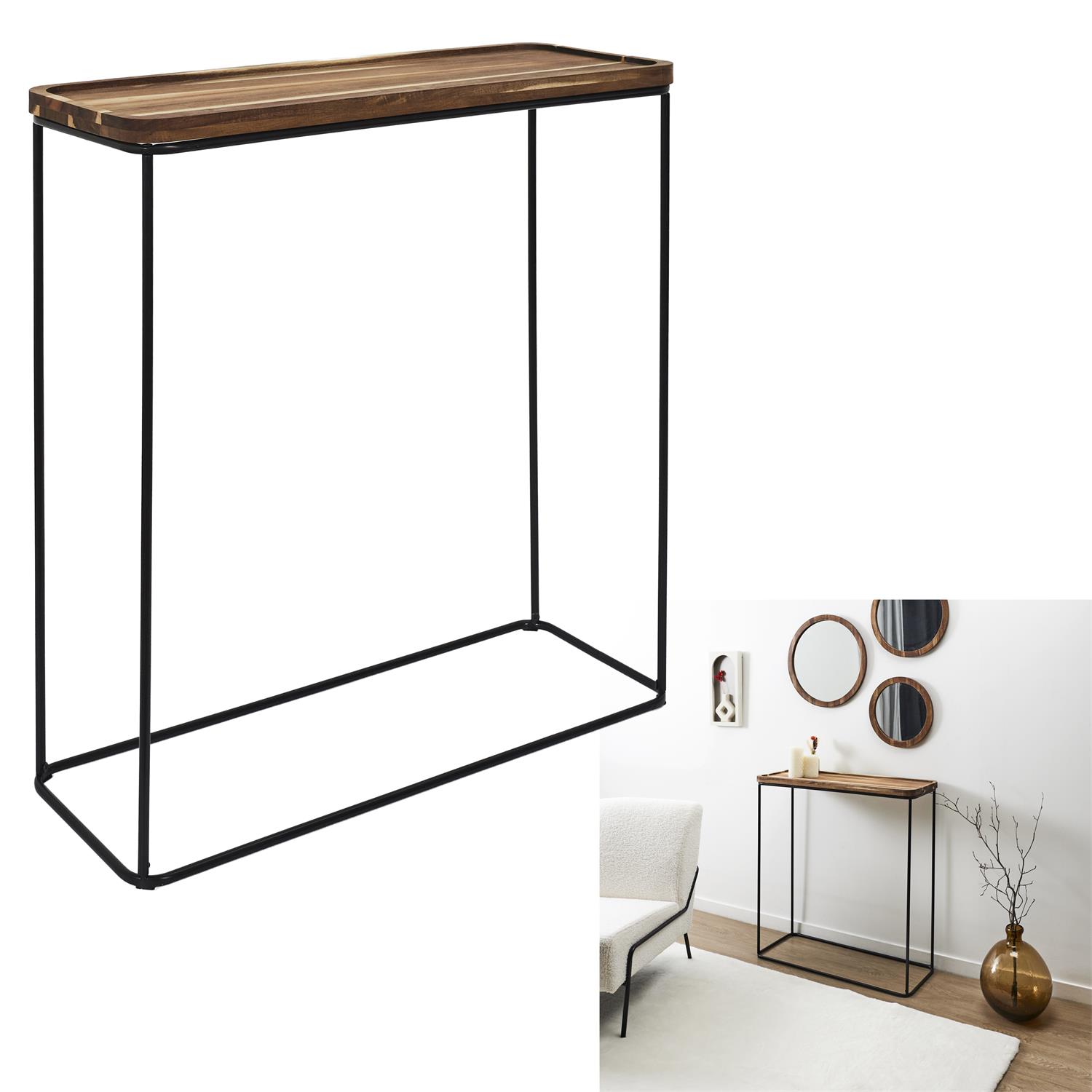 Arrimo Acacia Mini M+Design 80x82x30cm Natural Negro