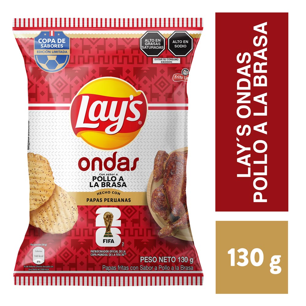 Papas Fritas Lay's Onda Sabor Pollo Brasa 130g