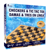 Damas de Madera Maciza Tic Tac Toe