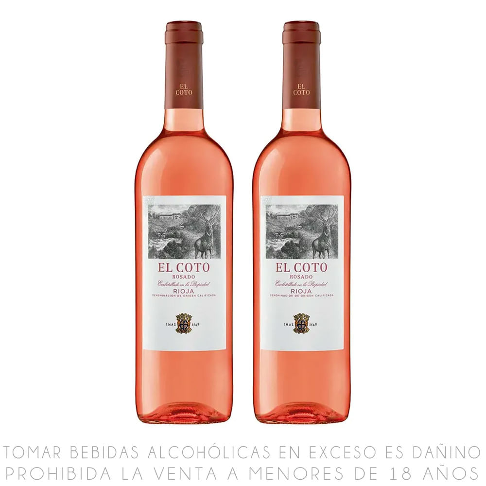 Twopack Vino Rosé Blend El Coto Botella 750ml