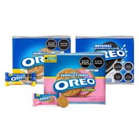 Pack x6 Galletas Oreo: Original + Golden + Golden Fresa