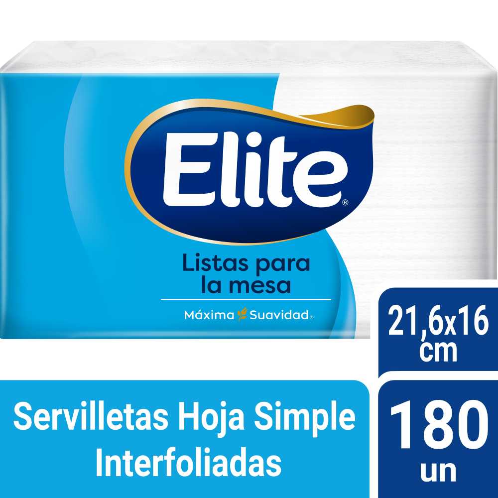 Servilletas Elite Hoja Simple Interfoliadas 180un