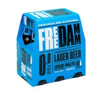 Sixpack Cerveza Sin Alcohol Free Damm Botella 250ml