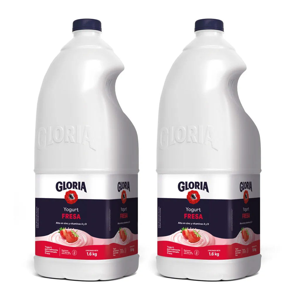 Twopack Yogurt Bebible Gloria Fresa Galonera 1.6kg