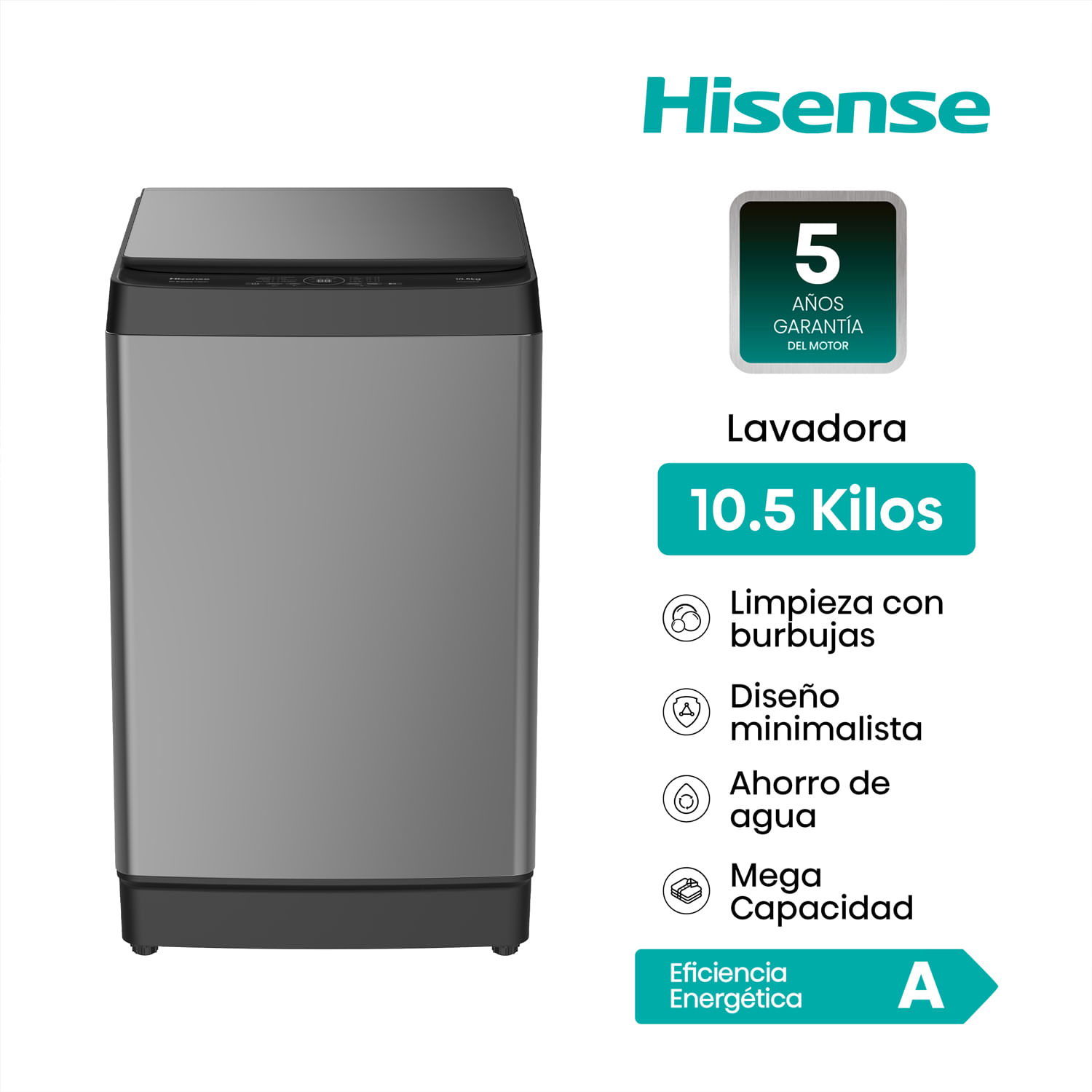 Lavadora Tl Hisense Wt3K1131Ut Hisense 10.5Kg