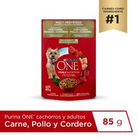 Purina One Adulto y Cachorro Cordero Carne 85g