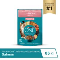 Trozos en Salsa Purina One Gatos Esterilizados Pollo y Salmón 85g