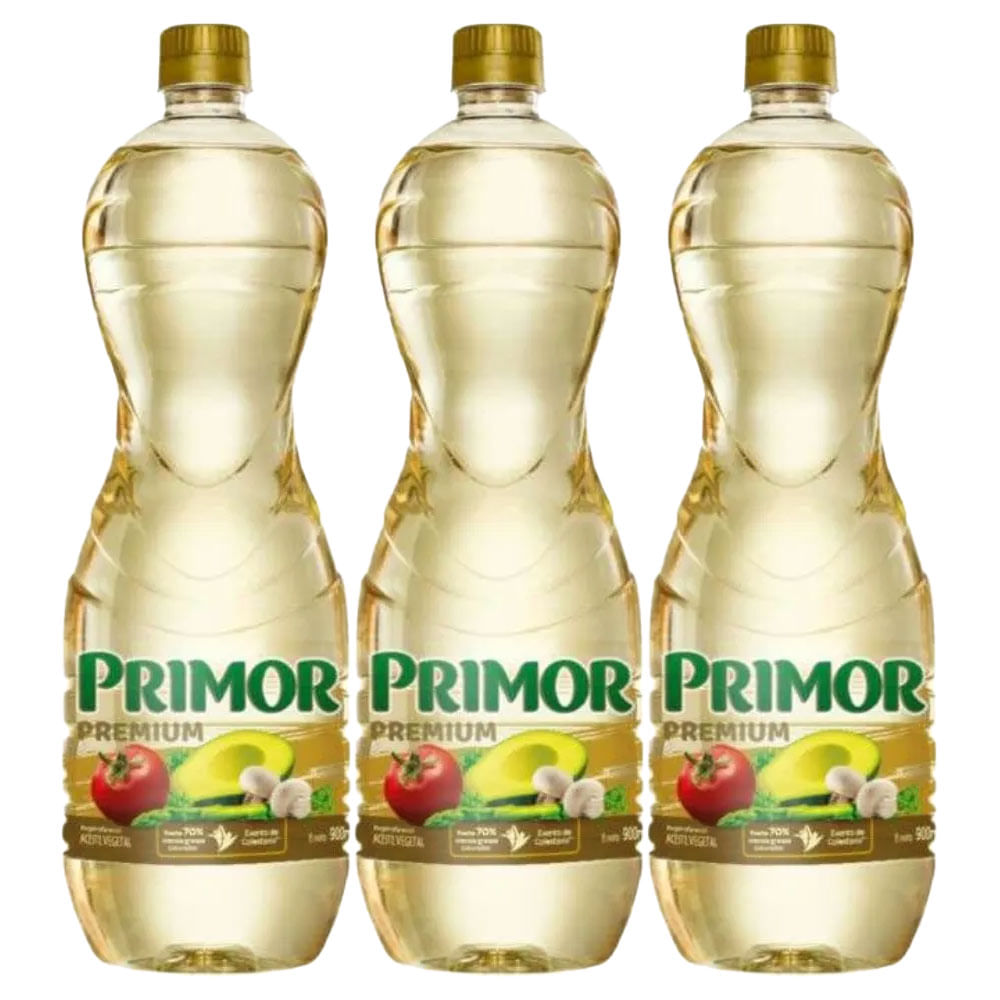 Tripack Aceite Vegetal Primor Premium Botella 900ml