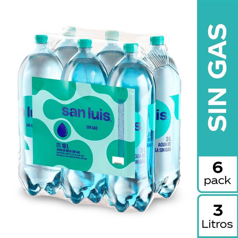 Sixpack Agua San Luis sin Gas 3L