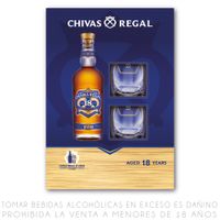 Whisky Chivas Regal 18 Años Botella 700ml + 2 Vasos