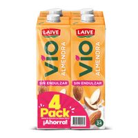 Fourpack Bebida de Almendra Sin Endulzar Laive Vio Caja 946ml